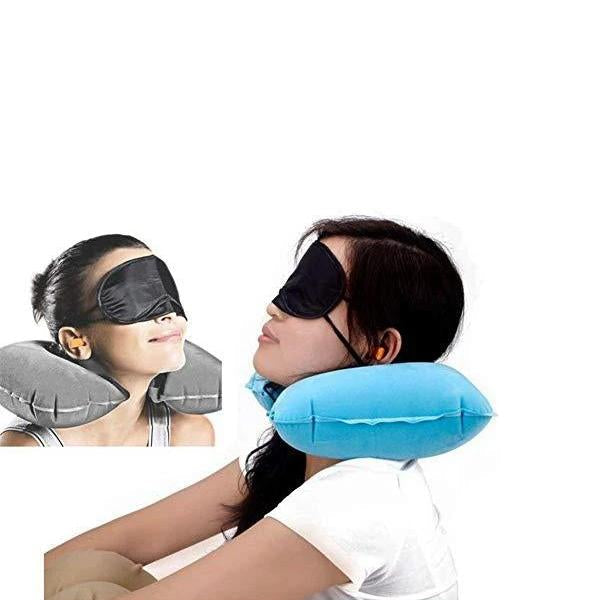 Comprehensive air travel kit with pillow and buds. Comprehensive air travel kit with pillow and buds.
